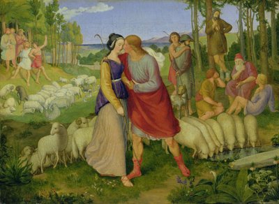 Jakob trifft Rachel, 1827 von Erwin Speckter